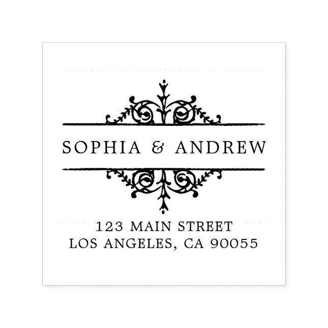 Sello Automático Personalizar Elegante dirección de devolución de b (Diseño)