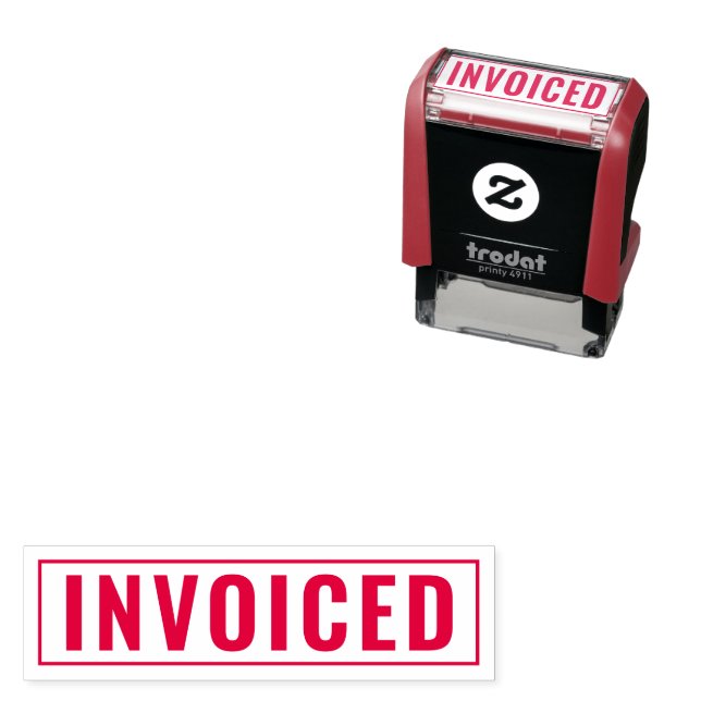 Sello Automático Personalized INVOICED Label Self Inking Stamp Desi (In Situ)