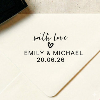 Sello Automático Personalized Love Script Wedding Name Stamp