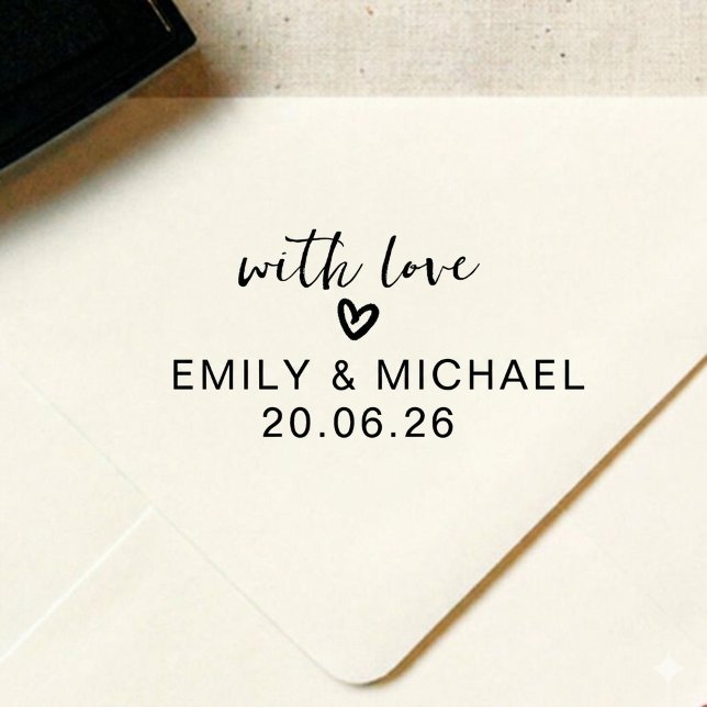 Sello Automático Personalized Love Script Wedding Name Stamp (Subido por el creador)