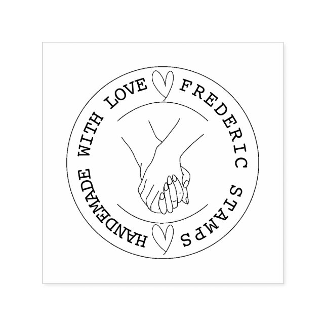 Sello Automático Personalized Name Handmade with Love   (Diseño)