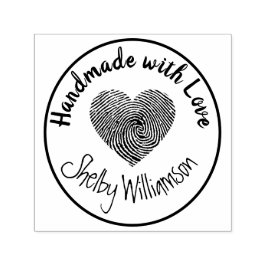 Sello Automático Personalized Name Handmade with Love Heart