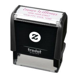 Sello Automático Personalized Return Address Self-inking Stamp Pink