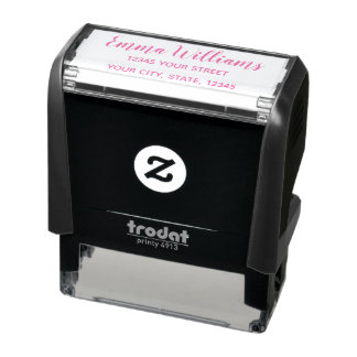 Sello Automático Personalized Return Address Self-inking Stamp Pink