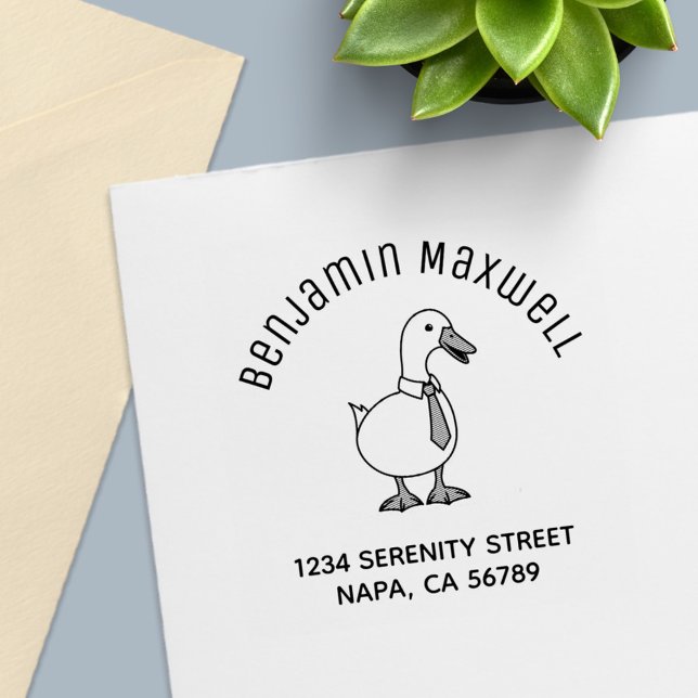 Sello Automático Pet Duck Goose Necktie Arch Address (Subido por el creador)