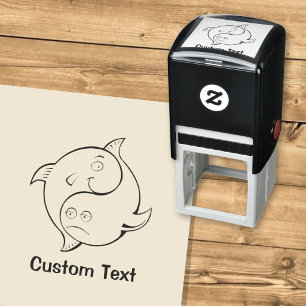 Sello Automático Pez de dibujos animados Yin Yang