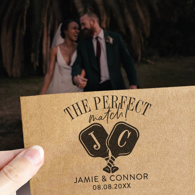 Sello Automático Pickleball The Perfect Match Wedding Save the Date (Subido por el creador)