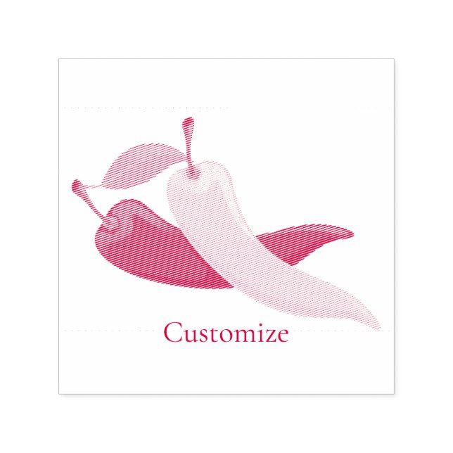 Sello Automático Pimiento de chile verde amarillo rojo Thunder_Cove (Diseño)