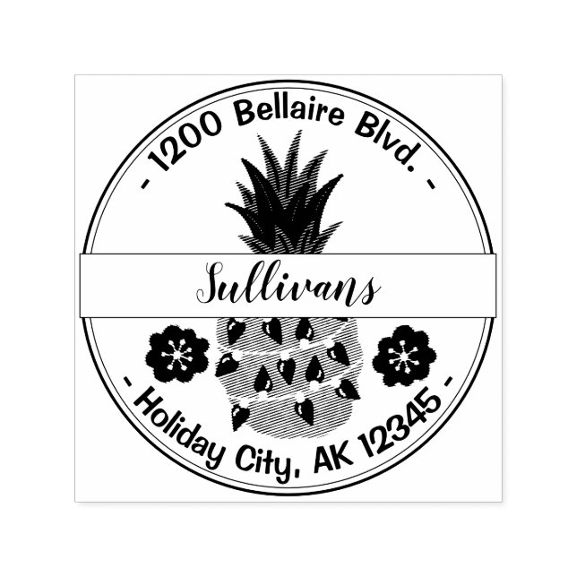 Sello Automático Piña tropical de vacaciones (Diseño)