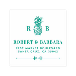 Sello Automático Piña verde | Dirección de devolución de Iniciales 