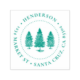 Sello Automático Pine Trees | Dirección de devolución de redondeo d