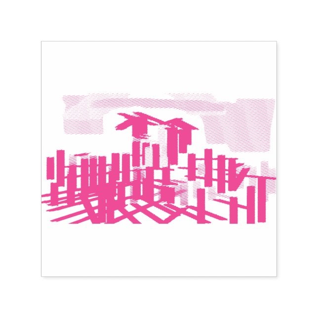 Sello Automático Pink flamingo beach (Diseño)