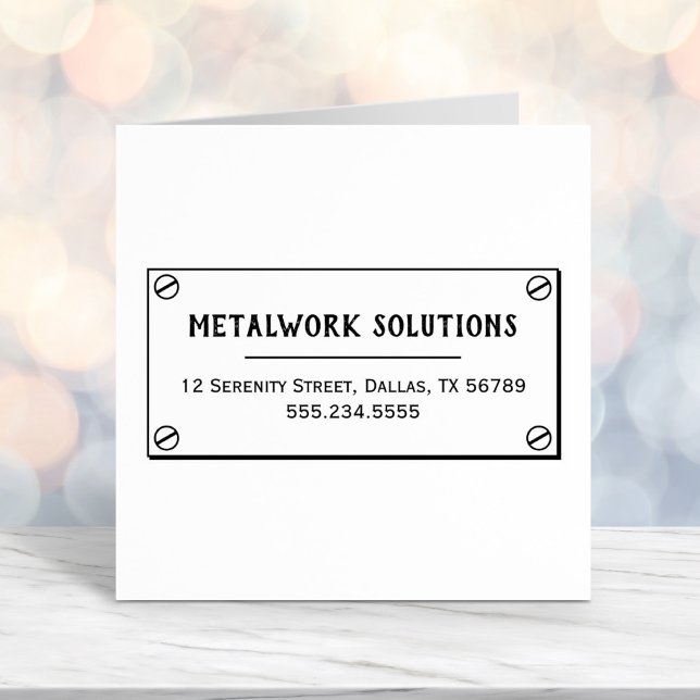 Sello Automático Placa metalizado con dirección comercial de tornil (Subido por el creador)