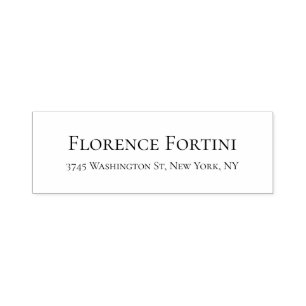 Sello Automático Plano Minimalista Simple Blanco y Negro Moderno