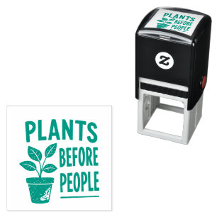 Sello Automático Plantas divertidas antes que las personas Arte de 