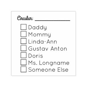 Sello Automático Plantilla de carta circular 7 personas