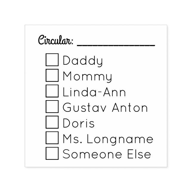 Sello Automático Plantilla de carta circular 7 personas (Diseño)