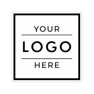 Sello Automático Plantilla de marca comercial con logotipo cuadrado