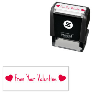 Sello Automático Plantilla de texto de su Valentine con 2 corazones