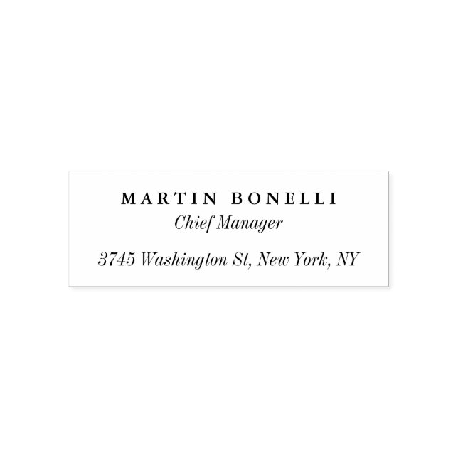 Sello Automático Plata delgada profesional negro y blanco (Diseño)