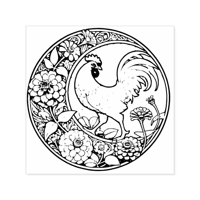 Sello Automático Pollo Vintage (Diseño)