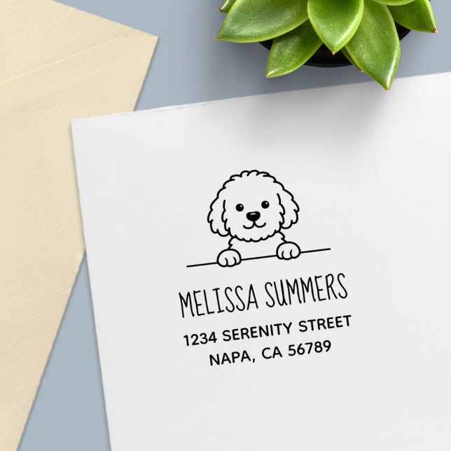 Sello Automático Poodle Mix Dog Doodle Pet Address (Subido por el creador)
