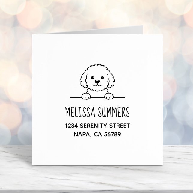 Sello Automático Poodle Mix Dog Doodle Pet Address (Subido por el creador)