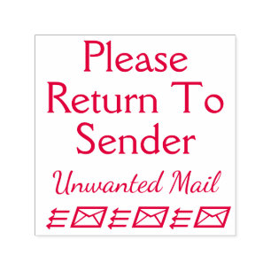 Sello Automático "Por Favor, Regresa Al Remitente" "Correo No Desea