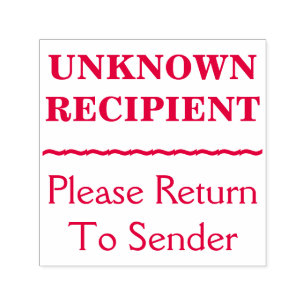 Sello Automático "Por favor, regrese al remitente", "DESCONOCIDO DE