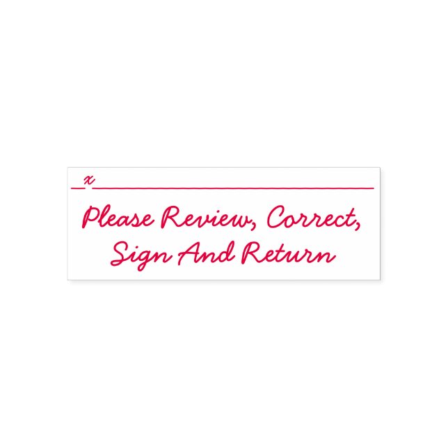 Sello Automático "Por Favor, Revise, Corrija, Rótulo Y Regreso" (Diseño)