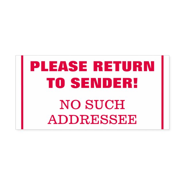 SELLO AUTOMÁTICO "¡POR FAVOR VUELVA A ENVIAR!" "NO HAY UNA DIRECCIÓ (Diseño)