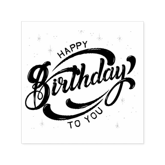 Sello Automático Postal de cumpleaños feliz (Diseño)