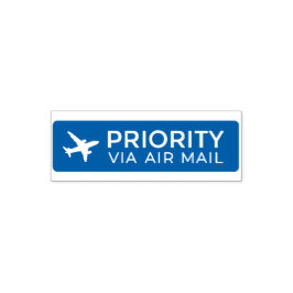 Sello Automático PRIORITY VIA AIR MAIL 飛行機 airplane セルフインキングスタンプ