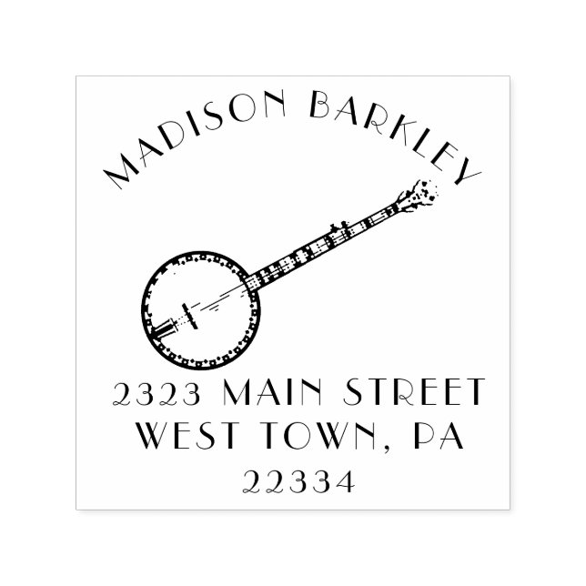 Sello Automático Profesor de Música Banjo (Diseño)