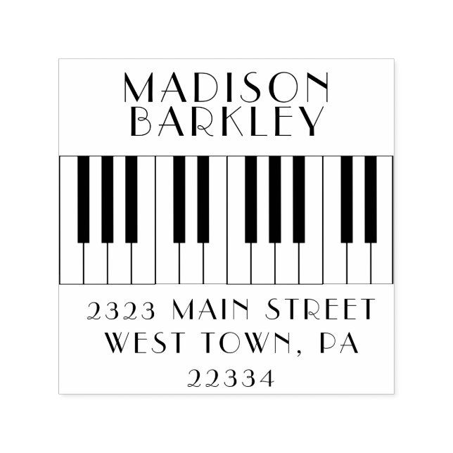 Sello Automático Profesor de música de piano (Diseño)