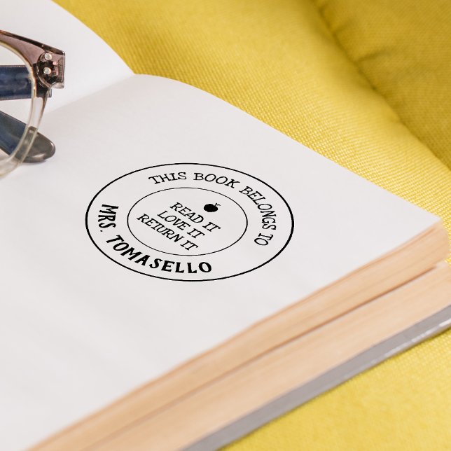 Sello Automático PROFESOR Este Libro Pertenece A Personalizado (TEACHER This Book Belongs To Personalized Self-inking Stamp)