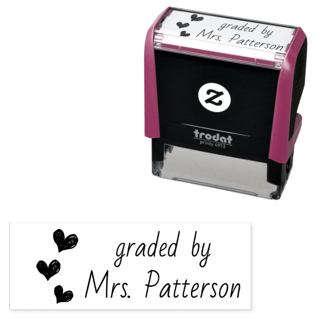 Sello Automático Profesor personalizado con corazones (In Situ)