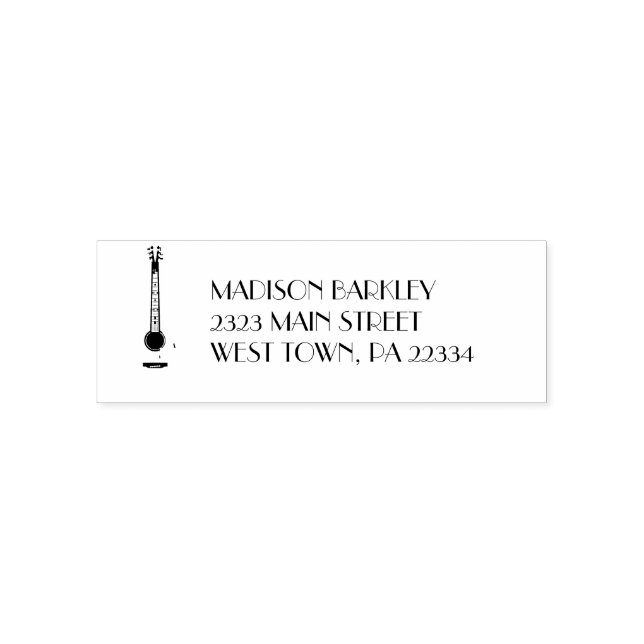 Sello Automático Profesora de Música de Guitarra Acústica (Diseño)