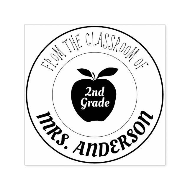 Sello Automático Profesora y grado | Del aula de (Diseño)