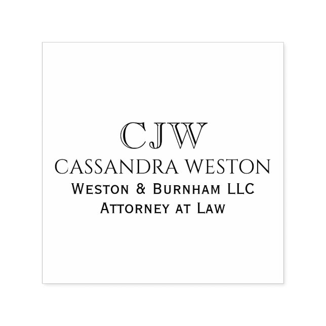 Sello Automático Professional Business Name Title Initials #2 (Diseño)