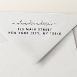 Sello Automático Professional or Personal Elegant Return Address<br><div class="desc">Modern and Elegant Cursive Script Typography Wedding Invitation Return Address self inking stamp which is great for a Save the Date, RSVP, Bridal Shower, Baby Shower, Birthday Party, or Christmas Holiday Card or Invitation. The text of this hand lettered modern script typography label can be updated and customized with your...</div>