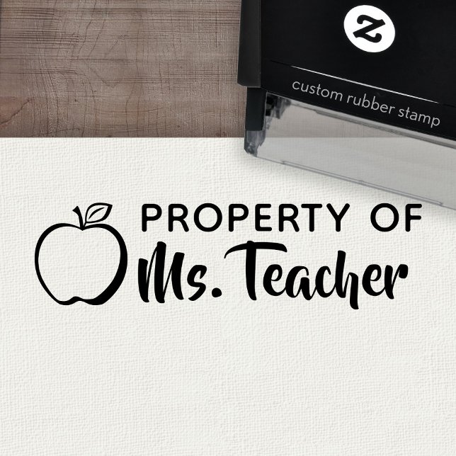 Sello Automático Propiedad del aula de nombre del profesor Personal (Custom Teacher Stamp - Self Inking Rubber Stamp)