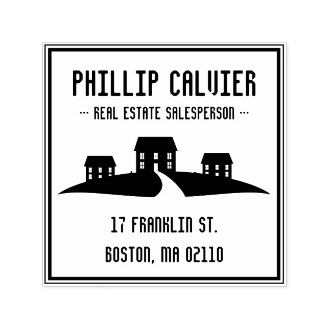 Sello Automático Propiedades de bienes raíces | dirección de retorn (Diseño)