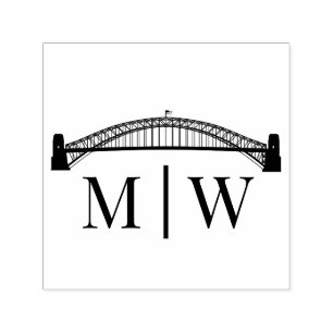 Sello Automático Puente de Sydney Simple Boda de Pareja 2 Inicial