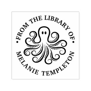 Sello Automático Pulpito Lindo “De la biblioteca de” Nombre Libro