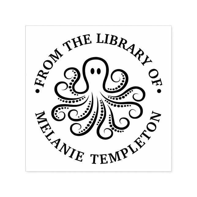 Sello Automático Pulpito Lindo “De la biblioteca de” Nombre Libro (Diseño)