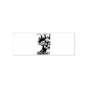 Sello Automático Punks Not Dead Vintage Mohawk Esquelético Callejer