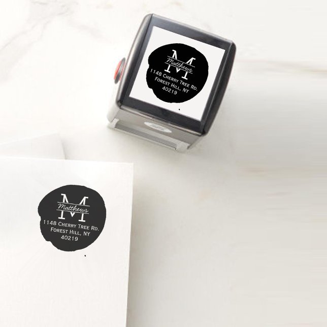 Sello Automático Punto de tinta monograma de Personalizado elegante (Subido por el creador)