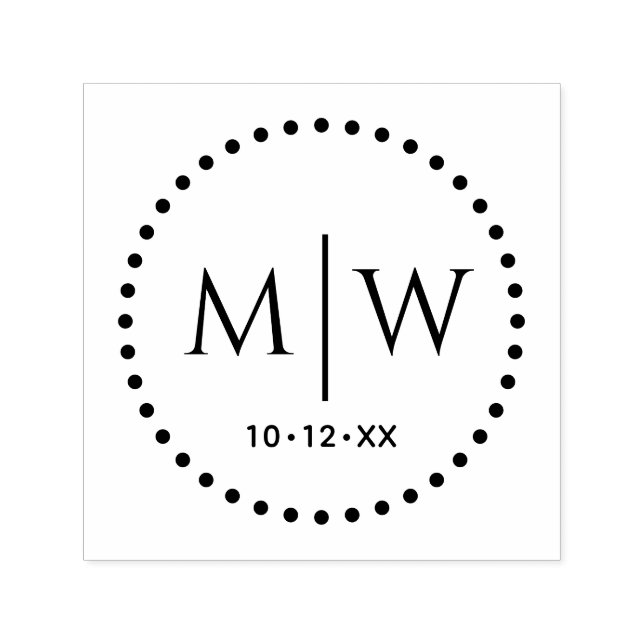 Sello Automático Puntos Dotados Marco redondeado dos Bodas iniciale (Diseño)