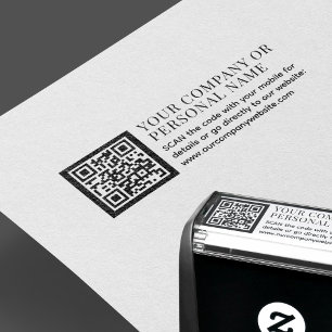Sello Automático QR CODE nombre comercial personalizado de texto pr